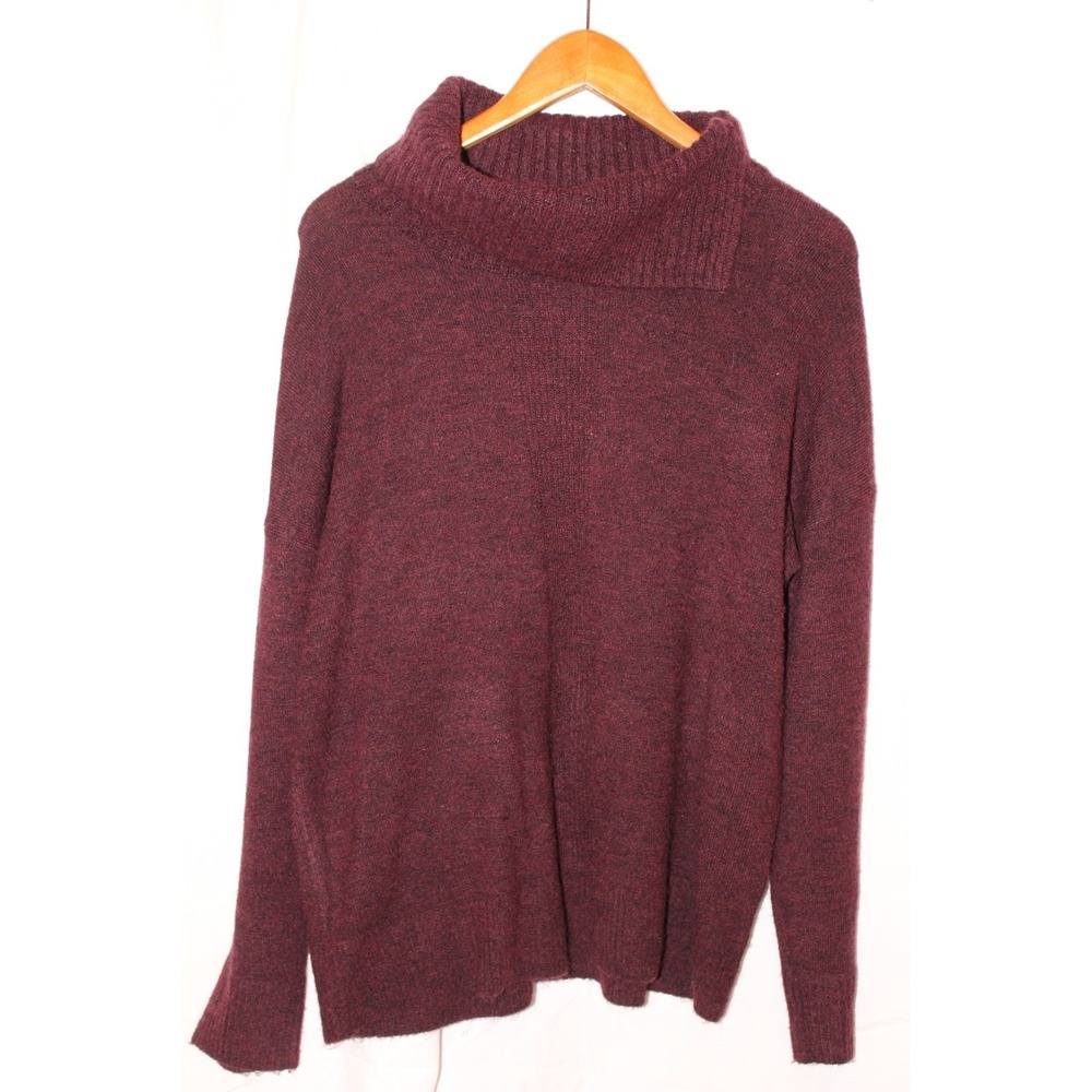 Banana Republic Burgundy Cowl Neck Sweater Large Soft Knit Pullover